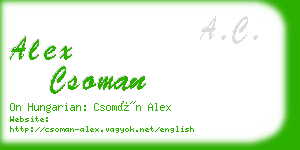 alex csoman business card